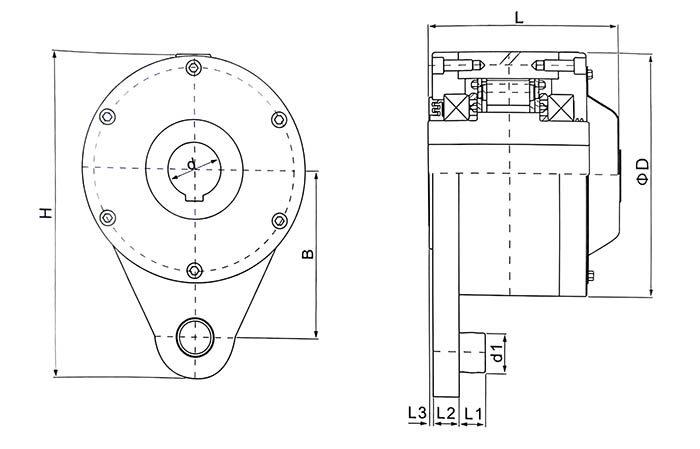 Structural sketch of NF non-contact backstop